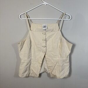 Planet Heart‎ Sleeveless Blouse. Size Large Ivory Button Up Very Cute